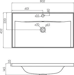 Тумба-умывальник подвесная Aquaton Римини 80 new белый 1A2267K3RN010 Тумба-умывальник подвесная Aquaton Римини 80 new белый 1A2267K3RN010, 3