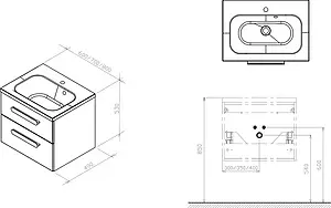 Тумба-умывальник подвесная Ravak Chrome II 60 белый X000000918+XJG01160000 Тумба-умывальник подвесная Ravak Chrome II 60 белый X000000918+XJG01160000, 2