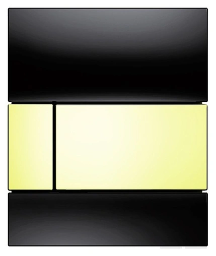 Клавиша смыва для писсуара TECEsquare Urinal 9242808 кнопка/золото, панель/стекло черный