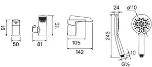 Смеситель на борт ванны на 3 отверстия IDDIS Cloud хром CLOSB3Ki07, 2