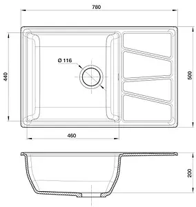 Мойка кухонная GranFest Vertex V-780L топаз Мойка кухонная GranFest Vertex V-780L топаз, 2