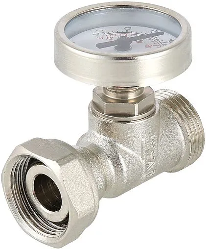 Тройник коллекторный с термометром (0-80°С) ¾&quot;ек x ¾&quot;ек Valtec VT.4615.0.0