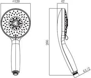 Лейка ручного душа Swedbe Calypso хром 5017 Лейка ручного душа Swedbe Calypso хром 5017, 2