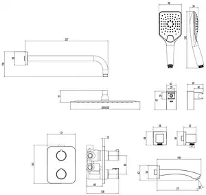 Душевая система с термостатом для ванны Lemark Yeti хром LM7842C Душевая система с термостатом для ванны Lemark Yeti хром LM7842C, 2
