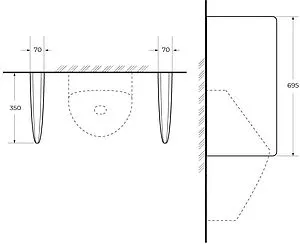 Перегородка для писсуара Cezares белый CZR-5872-SPR, 2