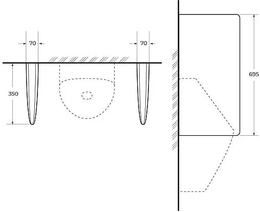 Перегородка для писсуара Cezares белый CZR-5872-SPR