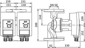 Насос циркуляционный Wilo Yonos MAXO-D 50/0.5-9 2120667, 4