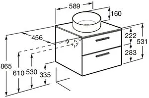 Тумба-умывальник подвесная Roca Victoria 60 городской дуб A857468402+A857418402+, 2