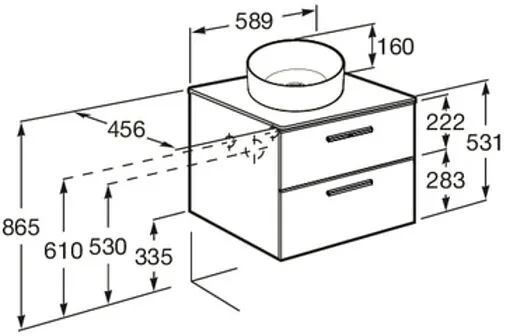 Тумба-умывальник подвесная Roca Victoria 60 городской дуб A857468402+A857418402+