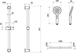 Душевая стойка Aquatek Оберон хром AQ2016CR Душевая стойка Aquatek Оберон хром AQ2016CR, 2