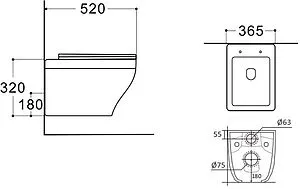 Унитаз подвесной безободковый Aquatek Амадео белый AQ1163-00, 2