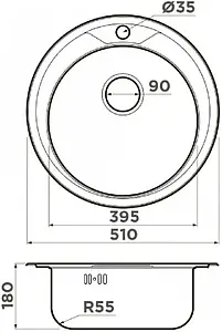 Мойка кухонная Omoikiri Asida 51-IN нержавеющая сталь 4993785 Мойка кухонная Omoikiri Asida 51-IN нержавеющая сталь 4993785, 2