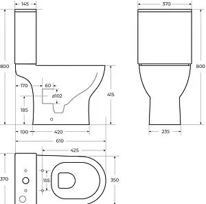 Чаша унитаза BelBagno Lounge белый BB045CPR Чаша унитаза BelBagno Lounge белый BB045CPR, 2