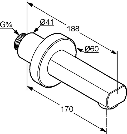Излив для скрытого монтажа Kludi Zenta хром 1350005