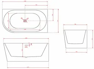 Ванна акриловая Abber 150x78 R AB9257-1.5 R, 2