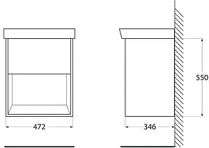 Тумба-умывальник подвесная BelBagno NEON 50 Rovere Scuro NEON-500-1C-SO-RS+19050, 2