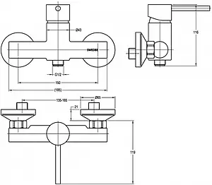 Смеситель для душа Swedbe Jupiter хром 1520 Смеситель для душа Swedbe Jupiter хром 1520, 2