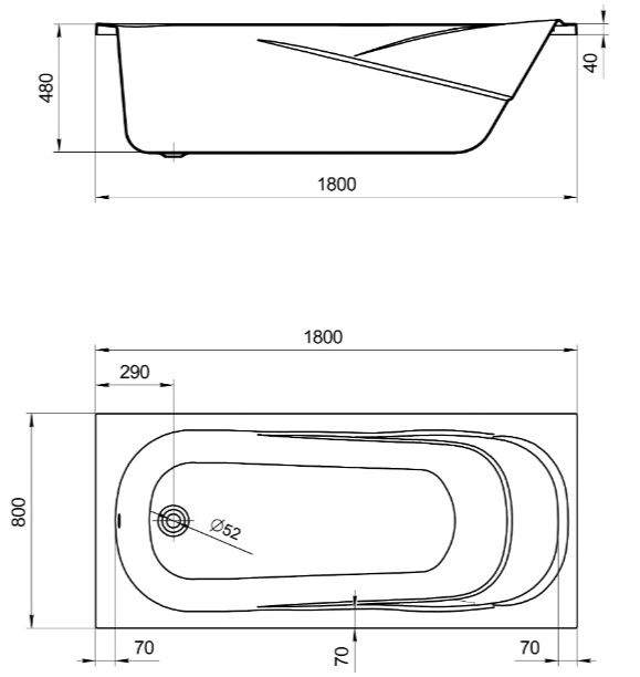 Ванна акриловая Santek Касабланка XL 180x80 1WH302482