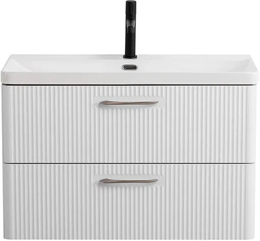 Тумба-умывальник подвесная BelBagno DUE 80 Белый металлик DUE-800-2C-SO-BM-P+BB-8076-3-80