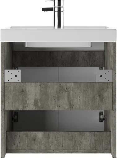 Тумба-умывальник подвесной Айсберг Мечта 50 белый/бетон DM2334T+4607152361544