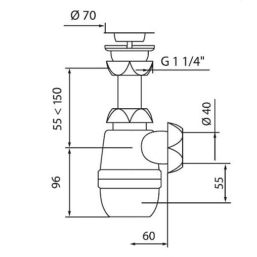 Сифон бутылочный для раковины Wirquin Минор белый 30718048 Сифон бутылочный для раковины Wirquin Минор белый 30718048