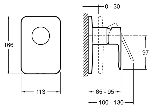Смеситель для душа скрытого монтажа Jacob Delafon July хром E98702-CP Смеситель для душа скрытого монтажа Jacob Delafon July хром E98702-CP