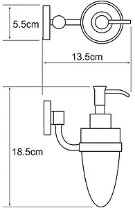 Дозатор для жидкого мыла Wasserkraft Rhein хром 6299, 4