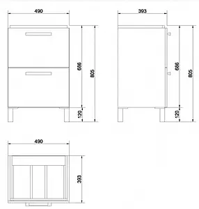 Тумба под умывальник Cersanit Melar 50 белый 64127 Тумба под умывальник Cersanit Melar 50 белый 64127, 2