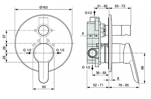 Комплект для душа 7 в 1 Ideal Standard Alpha хром BD003AA