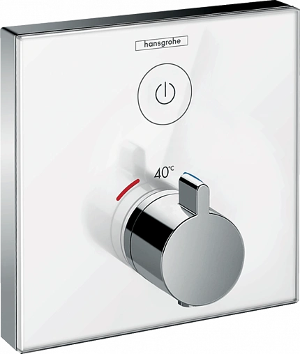 Термостат для 1 потребителя Hansgrohe ShowerSelect Glass белый/хром 15737400