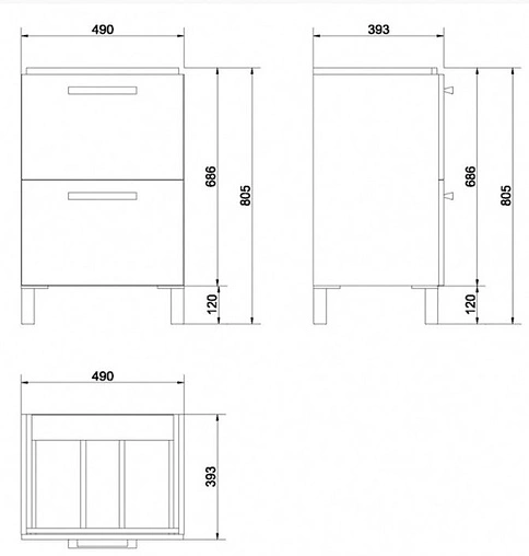 Тумба под умывальник Cersanit Melar 50 белый 64127