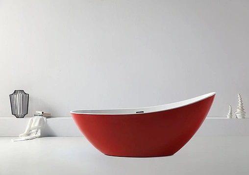 Ванна акриловая отдельностоящая Abber 184x79 белый/панель Red AB9233R
