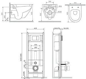 Комплект 6 в 1 Am.Pm Spirit IS3701738 с кнопкой хром глянцевый Комплект 6 в 1 Am.Pm Spirit IS3701738 с кнопкой хром глянцевый, 2
