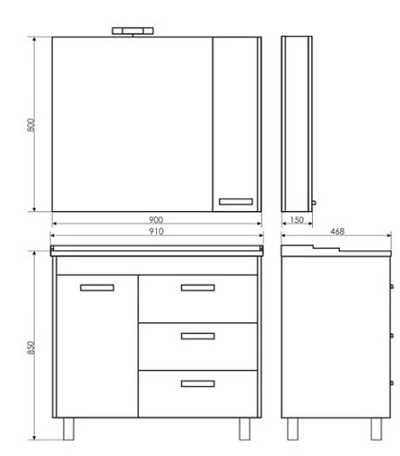 Тумба-умывальник напольная Comforty Барселона 90 белый/венге