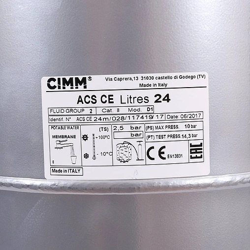 Расширительный бак CIMM ACS CE 24л 10 бар 512442