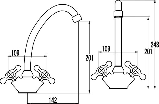 Смеситель для кухни SMARTsant Кросс хром SM110001AA