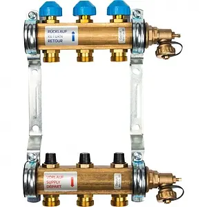 Группа коллекторная без расходомеров 3 отвода 1"в/в x ¾"ек Watts HKV 10004174 Группа коллекторная без расходомеров 3 отвода 1"в/в x ¾"ек Watts HKV 10004174, 1