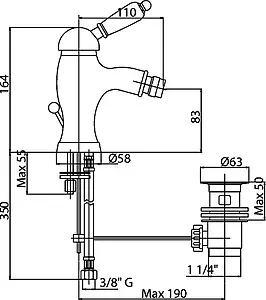 Смеситель для биде Cezares Elite золото ELITE-BSM1-03/24-M Смеситель для биде Cezares Elite золото ELITE-BSM1-03/24-M, 2