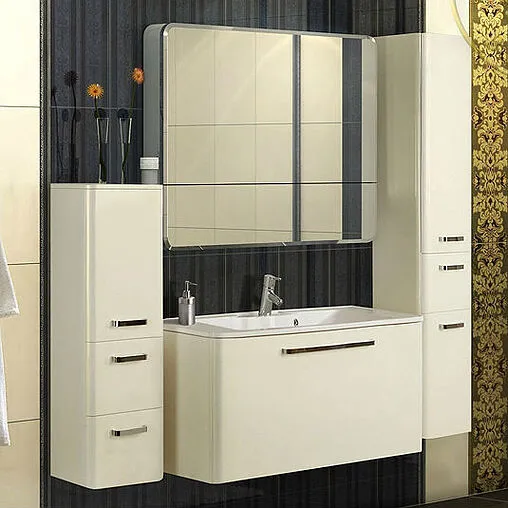 Шкаф-зеркало Aquaton Валенсия 110 белый 1A125402VA010