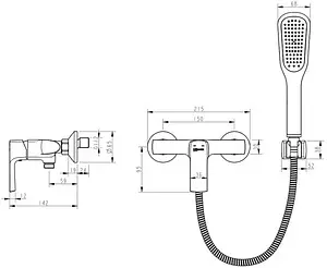 Смеситель для душа Lemark Ursus чёрный матовый LM7203BL, 2