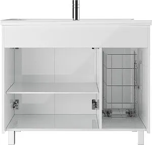 Тумба под умывальник подвесной Домино 3D 100 белый D37014T, 4