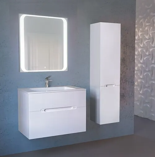 Зеркало с подсветкой Jorno Modul 80 белый Mоl.02.77/W