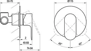 Смеситель для душа скрытого монтажа Ravak Eleganta розовое золото X070373, 2