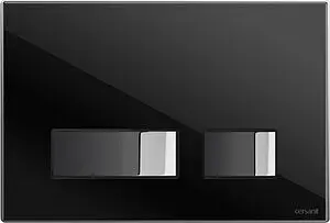 Клавиша смыва для унитаза Cersanit Movi 60184 кнопки/хром глянцевый, cтекло/черный, 1