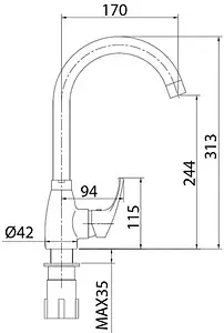 Смеситель для кухни Milardo Meal хром M07SB0JM05 Смеситель для кухни Milardo Meal хром M07SB0JM05, 2