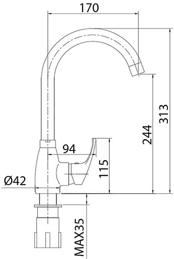 Смеситель для кухни Milardo Meal хром M07SB0JM05