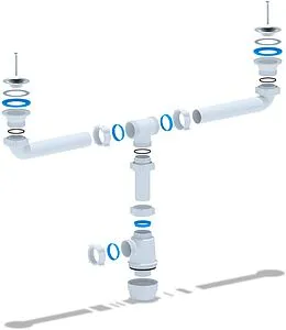 Сифон бутылочный для двойной мойки Ани Пласт Грот A3000, 3