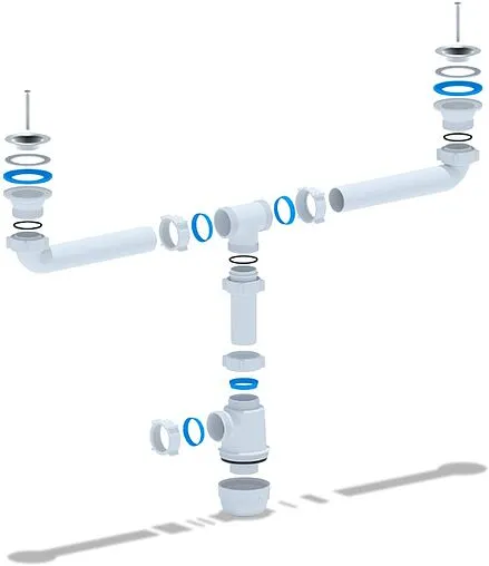 Сифон бутылочный для двойной мойки Ани Пласт Грот A3000 Сифон бутылочный для двойной мойки Ани Пласт Грот A3000