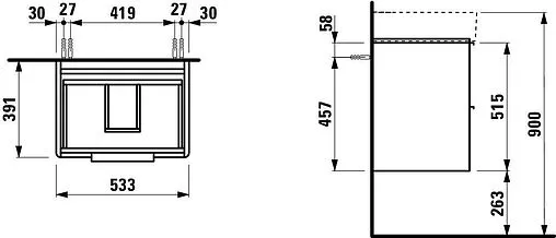 Тумба-умывальник подвесная Laufen Base 55 белый 4.0219.2.110.261.1+8.1028.2.000.104.1