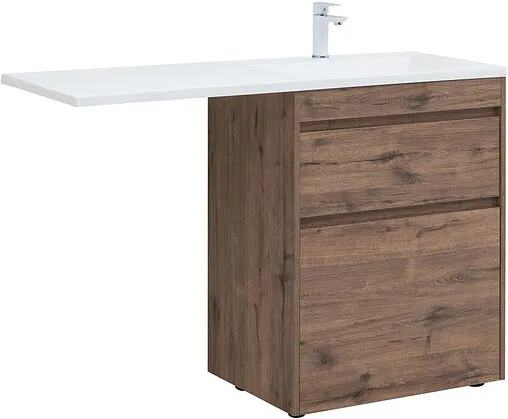 Тумба-умывальник напольная Aquanet Токио 130 R дуб веллингтон 00333652+00235502